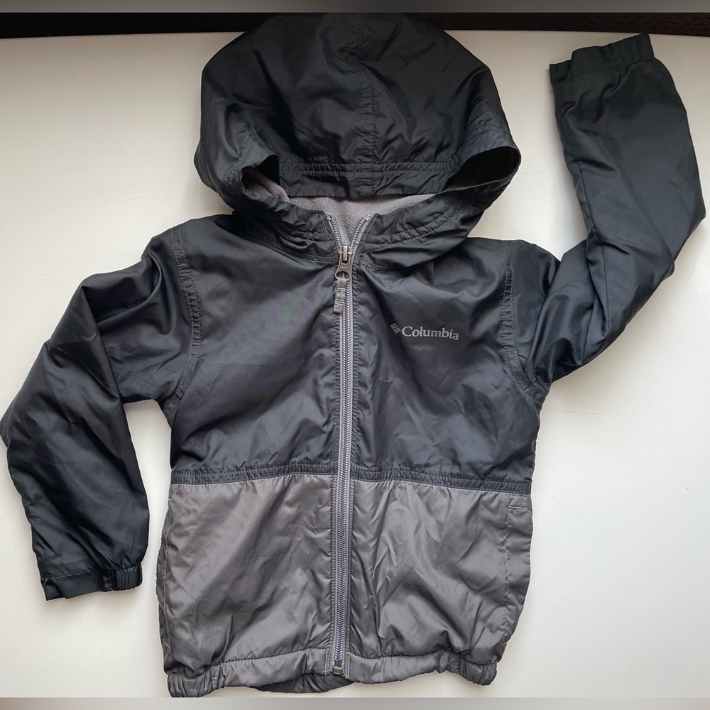 Gray and black Columbia jacket.